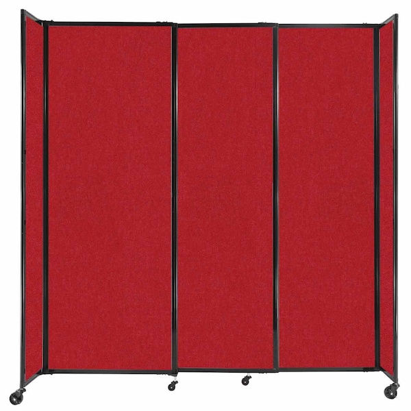 StraightWall Sliding Portable Partition 7'2" x 7'6" Red Fabric